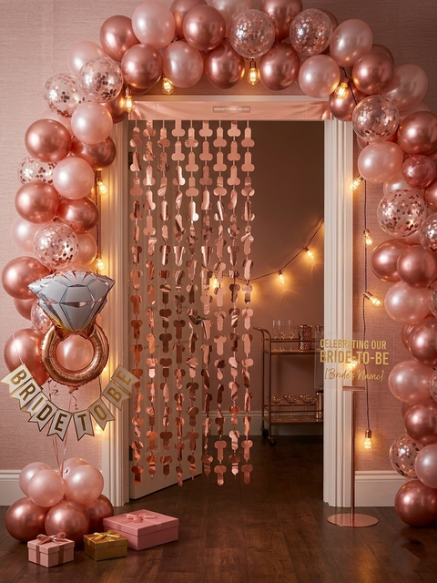 Bachelorette Party Curtains Rose Gold Foil Banner – Funny Bridal Shower Decorations, Adult Party Backdrop, Hen Night Decor, Girls Night Photo Booth Curtain, Naughty Party Supplies