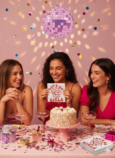 Bachelorette Party Napkins 20 Pack – Let’s Go Girls Disposable Cocktail Napkins for Bridal Shower, Girls Night, Birthday Party Decorations & Supplies