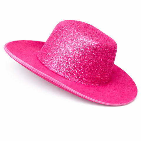 Western Disco Glitter Cowboy Hats – Mini Plastic Decor Hats for Shot Glasses 10P