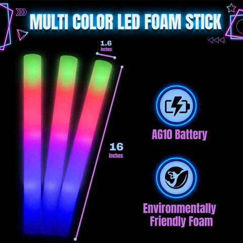 Customized Foam LED Glow Sticks Wedding Favors 40 Pack – Light Up Party Supplies, LED Glow Sticks Personalized Light Up Foam Sticks, Custom Text