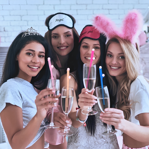 Reusable Bachelorette Party Straws 10 Pack for Bridal Shower & Hen
