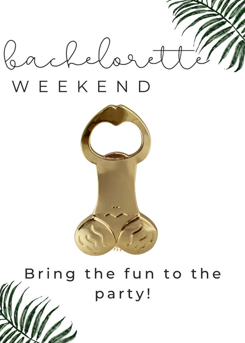 Bachelorette Party Stainless Steel Bottle Opener- Bachelorette Decorations- Shape for Bachelorette Party, Girls Weekend, or Naughty Gag Gift