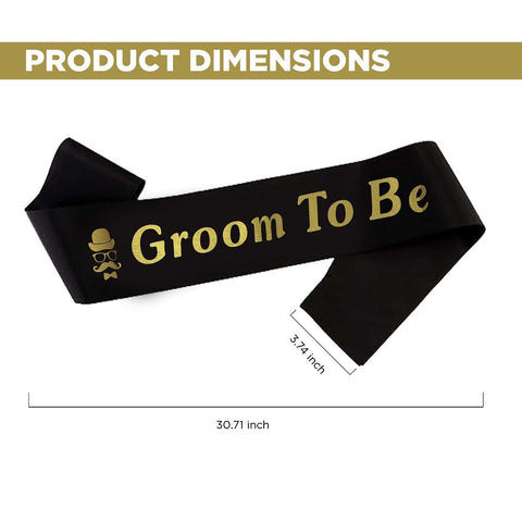 2 Pack Bachelor Party Sash and Badge - Ultimate Groom Gear 'Groom To Be' Sash and Badge Set - Satin Sash and Ribbon Badge- Bach Party Decor