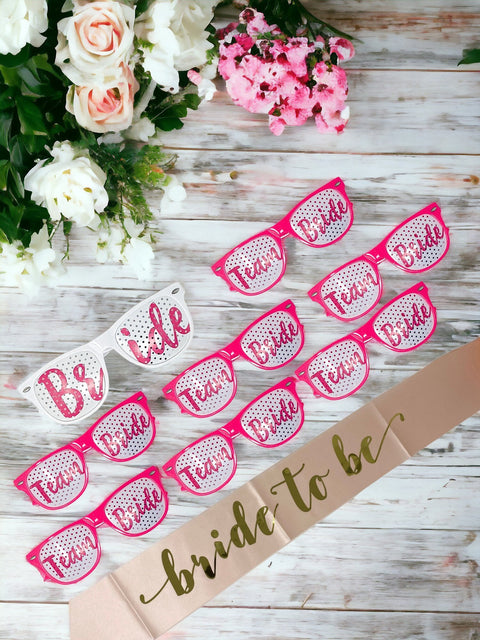 Bachelorette Party "Team Bride" Sunglasses - Set of 8 - Stylish Girls Weekend Stag and Hen Party - Bridal Party Sunglasses - Stylish Shades