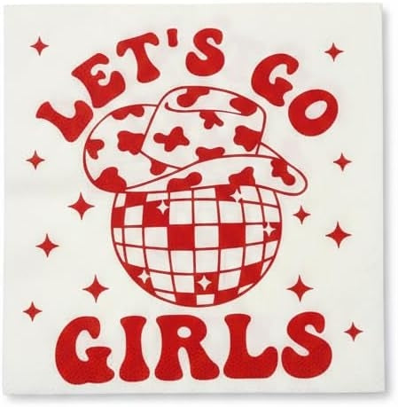 Bachelorette Party Napkins 20 Pack – Let’s Go Girls Disposable Cocktail Napkins for Bridal Shower, Girls Night, Birthday Party Decorations & Supplies