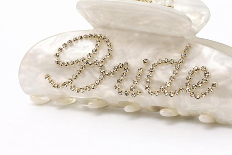 Bride Hair Claw Clip with Sparkling Design – Elegant Bridal Hair Accessory for Wedding, Bachelorette Party, Bridal Shower, Engagement & Honeymoon Gift