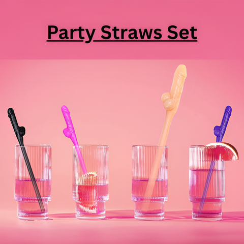 Reusable Bachelorette Party Straws 20 Pack for Bridal Shower & Hen